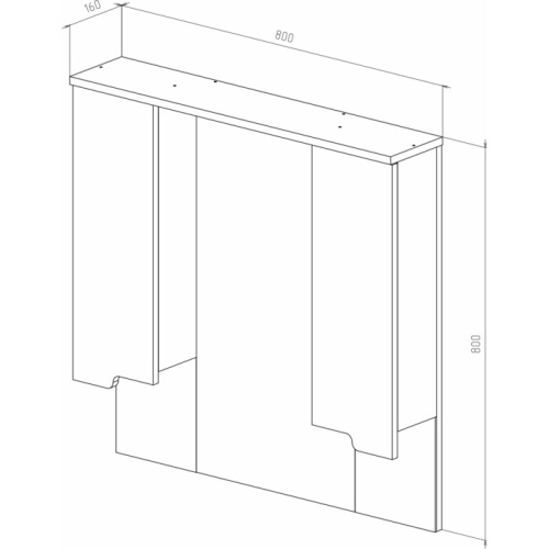 UNCORIA Зеркало-шкаф "Брента", 80 см (белое)