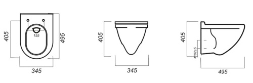 SANITA LUXE Унитаз-подвесной "Аттика", сиденье дюропласт, белый