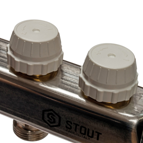 STOUT Коллектор в сборе с расходомерами 10 выходов, нержавеющая сталь