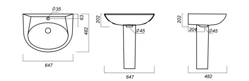 SANITA LUXE Умывальник Classic (64,5 см)