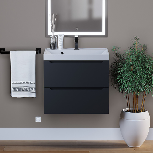 Uperwood Тумба под раковину Uperwood Tanos 60 см, подвесная, черная