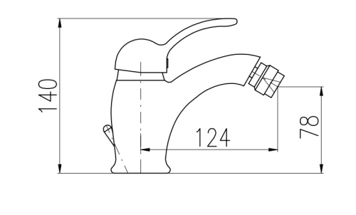 RAV SLEZAK Смеситель для биде LABE с донным клапаном (140 мм)
