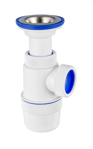 VIRPLAST Сифон "Элит" с литым выпуском и с нержавеющей чашкой