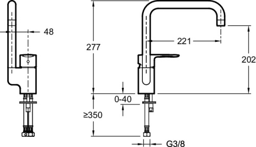 JACOB DELAFON  Смеситель для раковины JULY с вращающимся изливом и картриджем C3