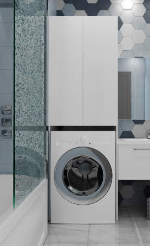 1Marka Шкаф Wall с двумя дверками, белый глянец (67 см)