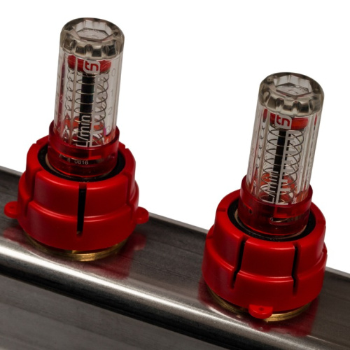 STOUT Коллектор с расходомерами 9 выходов, нержавеющая сталь