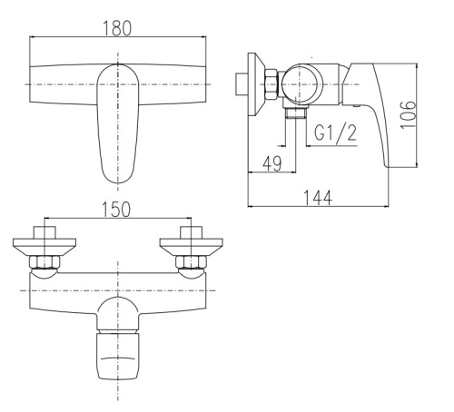 RAV SLEZAK Смеситель для душа AMUR настенный