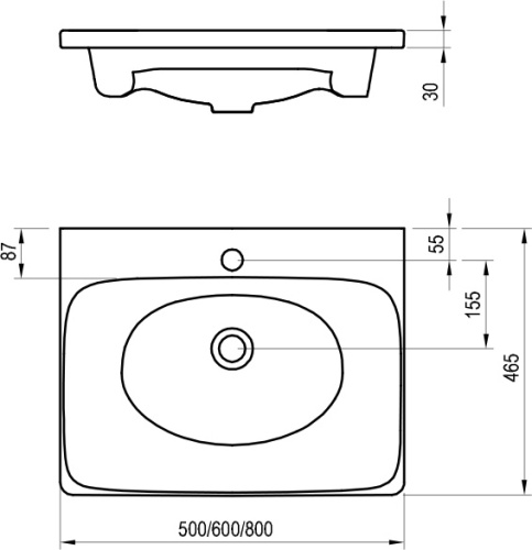 RAVAK Умывальник BALANCE, 500 мм