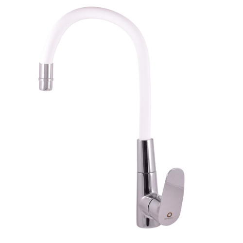 RAV SLEZAK Смеситель для кухни AMUR с поворотным и гибким изливом (хром/белый)