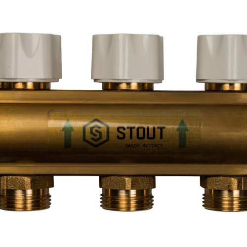 STOUT Коллектор в сборе с расходомерами 5 выходов, латунь