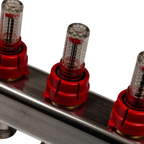 STOUT Коллектор с расходомерами 6 выходов, нержавеющая сталь