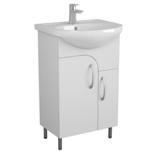 UNCORIA Тумба "Лина" под умывальник "Уют" 50 см на ножках белая