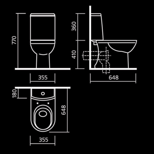 SANITA LUXE Некст Люкс DM унитаз-компакт, сиденье дюропласт с микролифтом, нижняя подводка, белый
