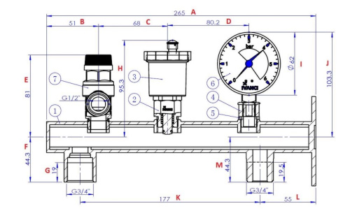 IVANCI Группа безопасности расширительного бака 3/4"