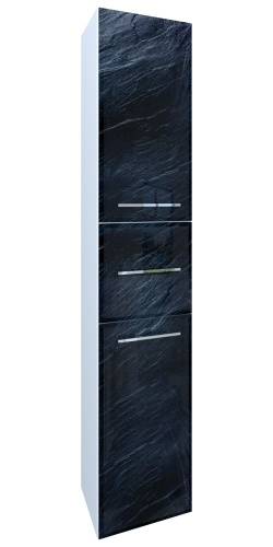 Marka One Пенал Visbaden 30П с двумя дверками и одним встроенным ящиком, Black stone R