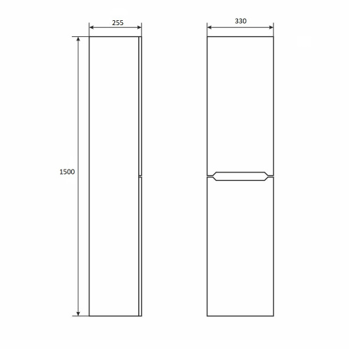 Uperwood Шкаф-пенал Tanos подвесной, 33*37*150 см (черный матовый)
