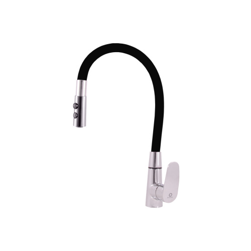 RAV SLEZAK Смеситель для кухни AMUR с флексибильным изливом и лейкой (хром/черный)