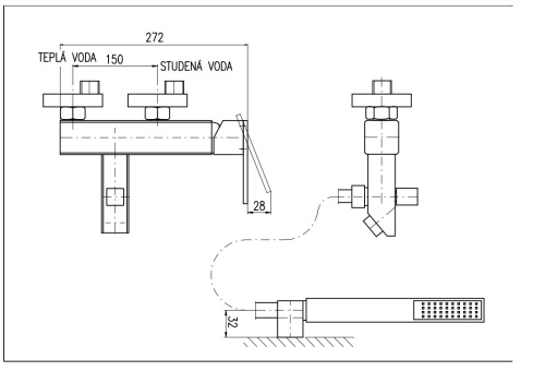 RAV SLEZAK Смеситель для ванны LOIRA душевой комплект