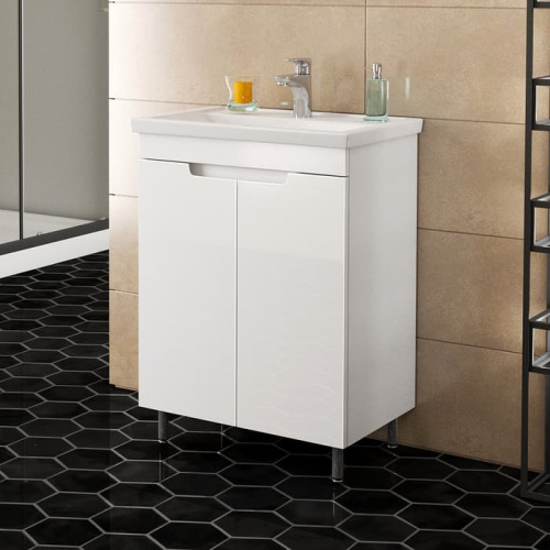 UNCORIA Тумба "Брента" 60 под умывальник "Фостер" 60 см, белая