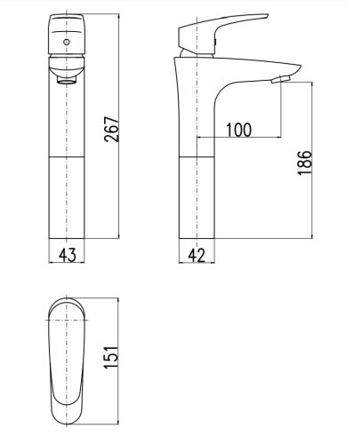 RAV SLEZAK Смеситель для раковины AMUR (267 мм)