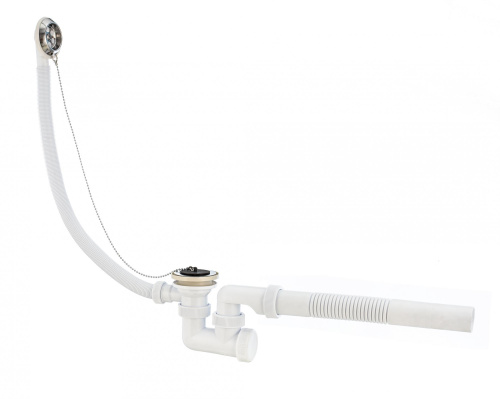 VIRPLAST Сифон "Универсал " для ванн с нержавеющими чашками и жесткой трубой