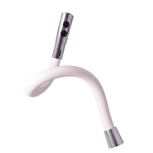 RAV SLEZAK Смеситель для кухни AMUR с флексибильным изливом и лейкой (хром/белый)