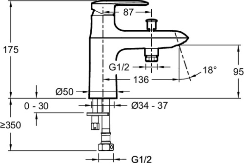 JACOB DELAFON  Смеситель для ванны/душа KUMIN на деку