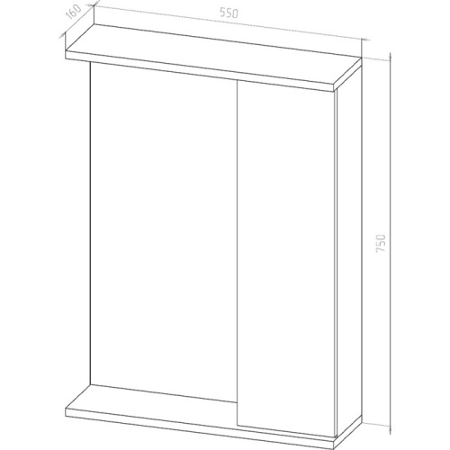 UNCORIA Зеркало-шкаф "Рейн" 55 см белое (без эл)