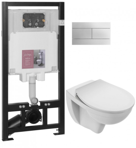 JACOB DELAFON  Комплект PATIO с унитазом, инсталляцией, клавишей и сиденьем