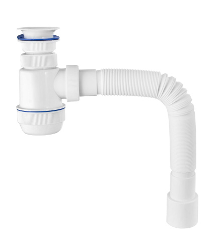 VIRPLAST Сифон "МИНИ Элит" с пластиковым выпуском и гибкой трубой (до 800 мм)