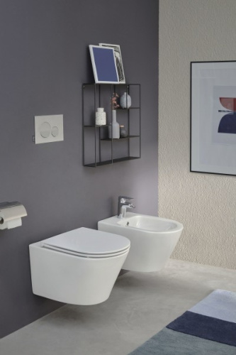 JACOB DELAFON  Комплект RODIN+ с подвесным унитазом, инсталляцией, чёрной клавишей и сиденьем микролифт