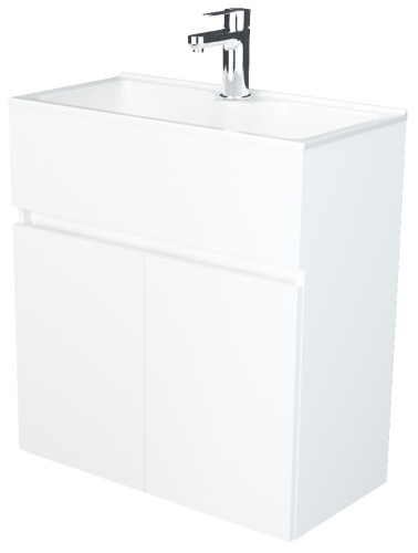 1Marka Подвесная тумба с раковиной Mira 60П 2д. белый глянец 