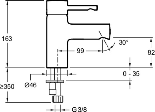 JACOB DELAFON  Смеситель для раковины однорычажный CUFF без донного клапана