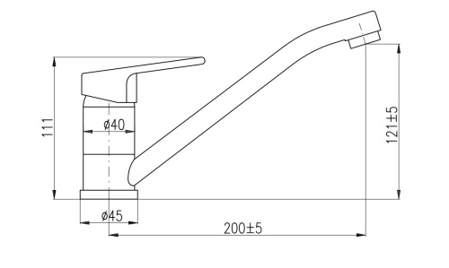 RAV SLEZAK Смеситель для кухни COLORADO с поворотным изливом, 225 мм