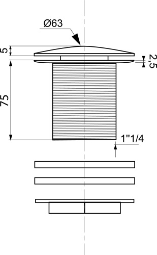 WIRQUIN Выпуск "Клик Клак" 1 1/4" без перелива