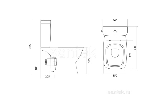 SANTEK Унитаз-компакт Нео дюропластовое сиденье