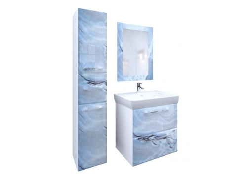 Marka One Пенал Visbaden 30П с двумя дверками и одним встроенным ящиком, Blue marble R