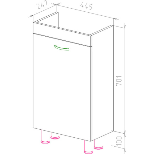 UNCORIA Тумба под умывальник "Алегра", 45 см