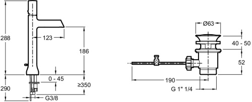 JACOB DELAFON  Смеситель для раковины высокий TOOBI