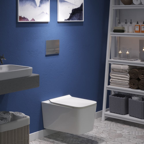 BERGES Унитаз подвесной Floe с сиденьем дюропласт Floe Slim SO и микролифтом