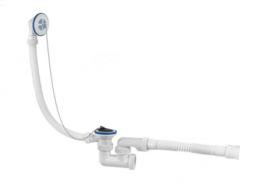 VIRPLAST Сифон "Универсал " для ванн с гибкой трубой Решетка пластик 70 мм