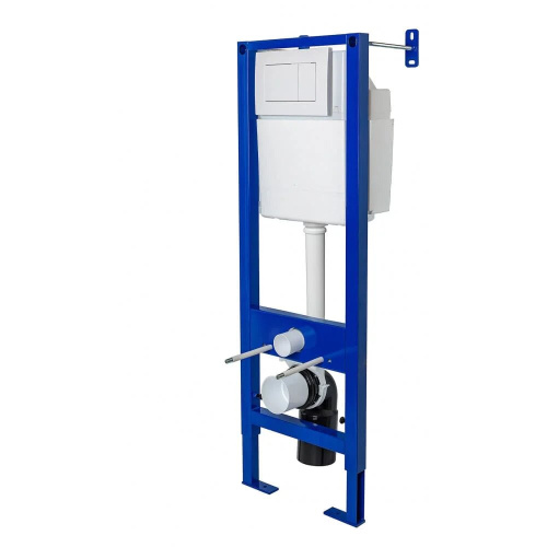 BERGES Инсталляция для подвесного унитаза Аtom 410 (кнопка белая, ABS пластик)