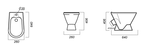 SANITA Самарское биде напольное, белое 