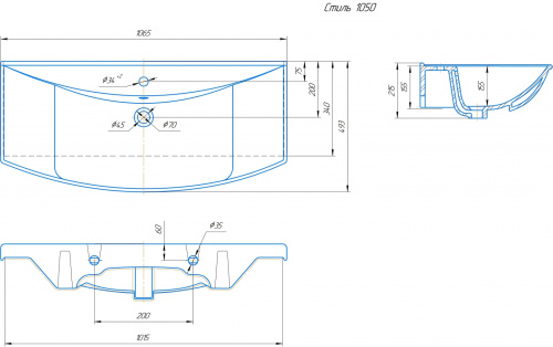KIROVIT Умывальник "Стиль", 105 мм
