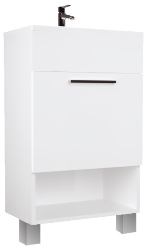 1Marka Напольная тумба с раковиной JULY 50Н с одной дверкой, белый глянец 