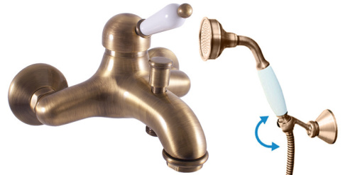 RAV SLEZAK Смеситель для ванны LABE с душевым комплектом, бронза