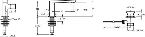 JACOB DELAFON  Смеситель для раковины COMPOSED (титан)