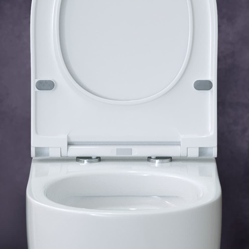BERGES Унитаз подвесной Ego (безободковый, с сиденьем дюропласт Toma Slim SO, микролифт)