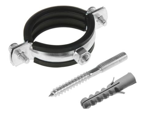 ASTRA Хомут сантехнический 1 1/2 (47-52), гайка М8 со шпилькой и дюбелем