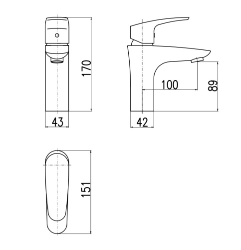 RAV SLEZAK Смеситель для раковины AMUR с открыванием стока (металлический)